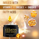 Premium Keratin Hair Mask - Professional Treatment for Hair Repair, Nourishment & Beauty - Hair Mask - Vitamin Complex for All Hair Types - with Omega 3, 9, Vitamin E - Protein Nourishment Mask SUNATORIA