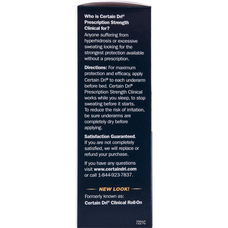 Certain Dri Prescription Strength Clinical Antiperspirant, 72 Hour Protection from Excessive Sweating, 1.2 Fl Oz (Pack of 3) Certain Dri Store