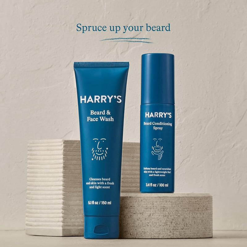 Harry's Beard Grooming Kit for Men with Wash & Conditioning Spray | 5.1 Fl. Oz Wash | 3.4 Oz Conditioning Spray | Beard Care Kit Infinity Warehouse