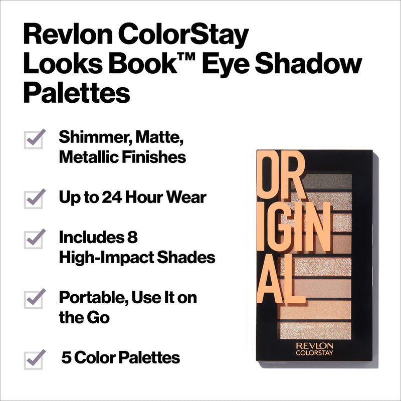 Revlon Colorstay Looks Book Eyeshadow Palette, Vibrant Eye Colors in Mix of Shimmer, Matte and Metallic Finish, Insider (940) REVLON