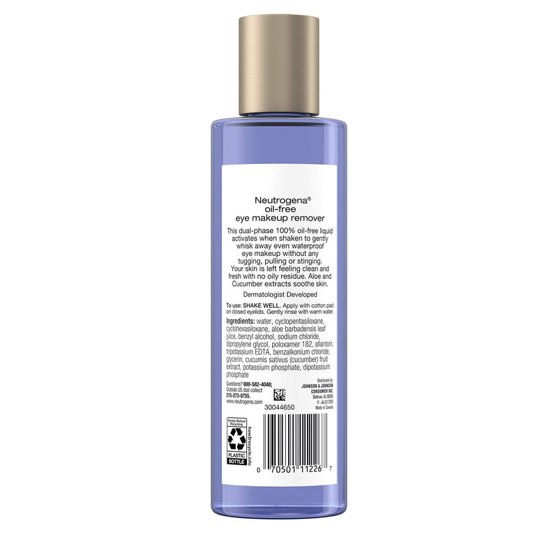 Neutrogena Gentle OilFree Eye Makeup Remover Cleanser for Sensitive Eyes NonGreasy Remover Removes Waterproof Mascara Dermatologist Ophthalmologist Tested, 8 Fl Oz Neutrogena