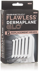 Finishing Touch Flawless Dermaplane Glo Facial Exfoliator Replacement Heads Only, Dermaplane Tool Not Included, White, 6 Count Finishing Touch