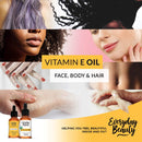 Organic Vitamin E Oil - USDA Certified 100% All Natural Plant Based 1oz - Light and Unscented Great for Scars After Surgery - For Face, Skin and Nails - Reduce Wrinkles, Anti Aging, Lighten Dark Spots Everyday Beauty Helping You Feel Beautiful Inside And Out