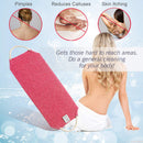 EvridWear Exfoliating Back Scrubber with Handles two sides for Body Shower Deep Cleans Skin Massages Invigorating Blood Circulation Men Women One Size (Back Scrubber + Heavy Gloves Pink) Evridwear