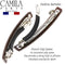 Camila Paris CP3075 French Hair Barrette Clip for Girls, Set of 2 Brown Rubberized Metal Clasp Strong Hold Grip Hair Clips for Women, No Slip Durable Styling Girls Hair Accessories, Made in France Camila