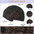 Stamped Glorious Wavy Short Wig Middle Part Shoulder Length Short Wavy Bob Wigs for Women Synthetic Natural Looking Heat Resistant Fiber Hair (Black Mixed Brown) Stamped Glorious Store