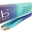 Zizzili Basics Tweezers - Limited Edition Aqua Ombré Slant Tweezer - Best Tweezers for Eyebrow, Hair Removal and Your Precision Needs Zizzili Basics