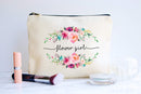 Flower Girl Makeup Bag, Flower Girl Gift, Bridal Party Favor, Cosmetic Pouch, Wedding Party Gift, Gift from Bride Moonwake Designs
