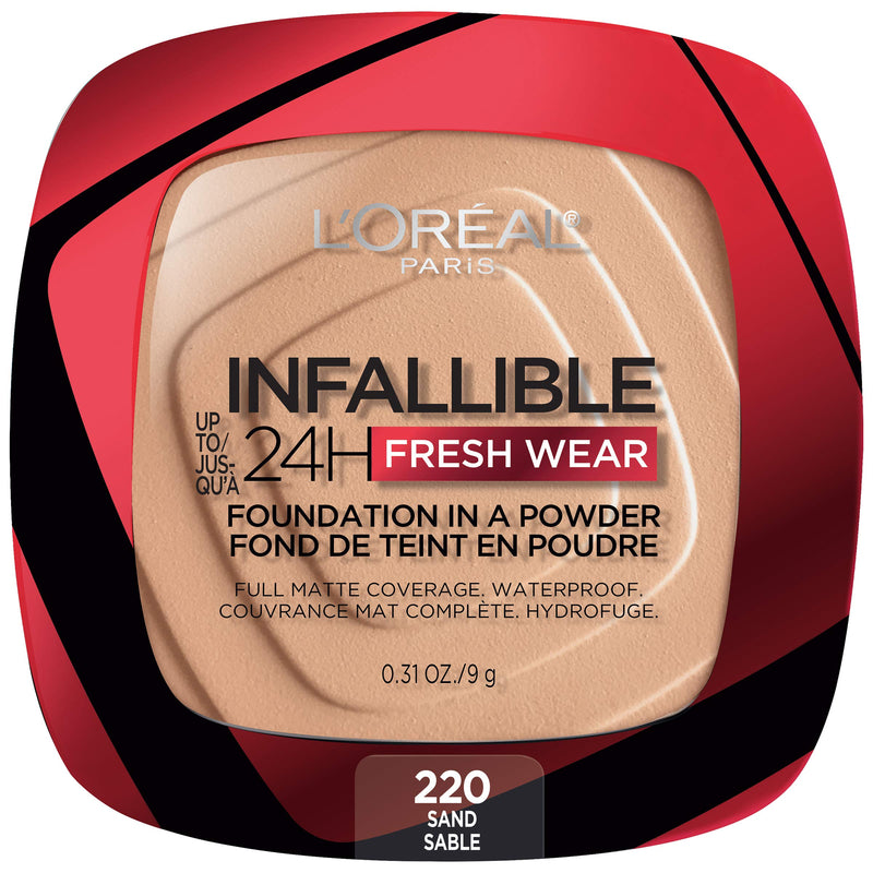 L'Oreal Paris Makeup Infallible Fresh Wear Foundation in a Powder, Up to 24H Wear, Sand, 0.31 oz. L'Oreal Paris