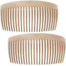 Camila Paris CP2912 French Side Combs Large 2 Pack Curved, Nude Flexible Durable Cellulose Hair Combs, Strong Hold Grip Hair Clips for Women, No Slip Styling Girls Hair Accessories, Made in France Camila Store