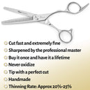 Professional Thinning Shears 6 Inch with Extremely Sharp Blades, 440C Steel Thinning Scissors, Durable, Smooth Motion & Fine Cut, Hair Scissors with Elegant Sheath, Cleaning Leather & Key Fagaci