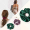 Scrunchies Hair Ties Silk Scrunchie for Girls Women Cute Hairties For Thick Curl Fine Hair No Crease Hair Accessories Soft Ropes Ponytail Holder No Hurt Your Hair (Burgundy Purple Pink Green) Ivyu Store