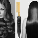 Hot Comb Hair Straightener, Electric Heating Comb, Portable Travel Anti-Scald Beard Straightener Press Comb, Ceramic Comb Security Portable Curling Iron Heated Brush REDESS