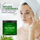 Tea Tree Oil Face Cream by Majestic Pure - Therapeutic Grade, Acne Scar Remover and Pimple Cream, Infused with Ceramides, Fights Acne and Soothes Acne Scars, Face Moisturizer, 8 oz MAJESTIC PURE