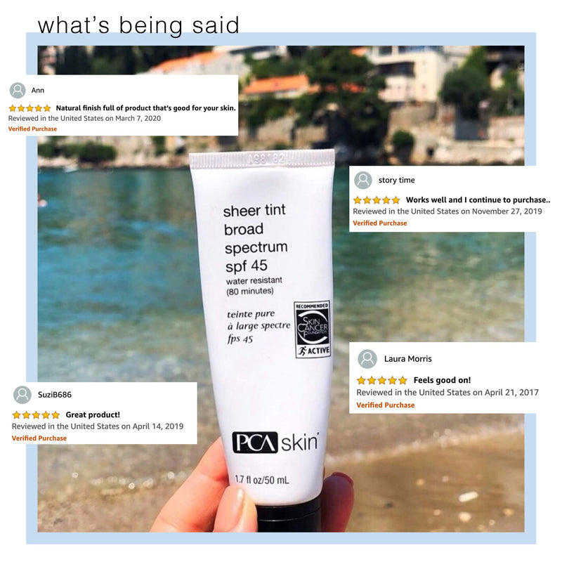 PCA SKIN Sheer Tint Broad Spectrum SPF 45, Mattifying Tinted Sunscreen, Water and Sweat Resistant UVA/UVB Protection, 1.7 fl. oz. martinandmark.com