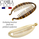 Camila Paris CP1040 5.5 inch French Banana Clip Hair Comb Classic Girls Updo Flexible Ponytail Holder Interlocking Banana Combs, Fashion Durable Styling Hair Accessories for Women, Made in France Camila