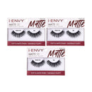i-Envy 3 Pairs False Eyelashes Matte 3D Collection, Invisible Band, Soft & Matte Finish KISS