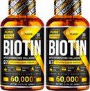 PURE RESEARCH Biotin & Collagen 60,000mcg Hair Growth Liquid Drops, Supports: Strong Nails, Glowing Skin, Healthy Hair Growth, More Absorption Than Capsules & Pills (4Fl Oz) Infinity Warehouse