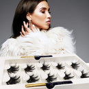 Arishine Mink Lashes Strip Faux Long Dramatic Magnetic Eyelashes with Eyeliner, Soft Wispy 5D Full Magnetic Eyelashes for Women Bold Makeup 5 Pairs (5D 25mm Lashes) Arishine