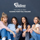 Pulleez Pony Party Sliding Ponytail Holder, Set of 4 - Gold Metalized Charms - Black/Dark Roast/Latte/Blush Elastic Hair Tie Bracelet Pulleez