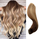 Sew in Hair Weft Human Hair Bundles Brown Roots to Golden Brown with Blonde Highlights Real Hair Extensions for Women Brazilian Straight Remy Human Hair Weave Extensions 80 Gram 12 Inch Ubetta Store