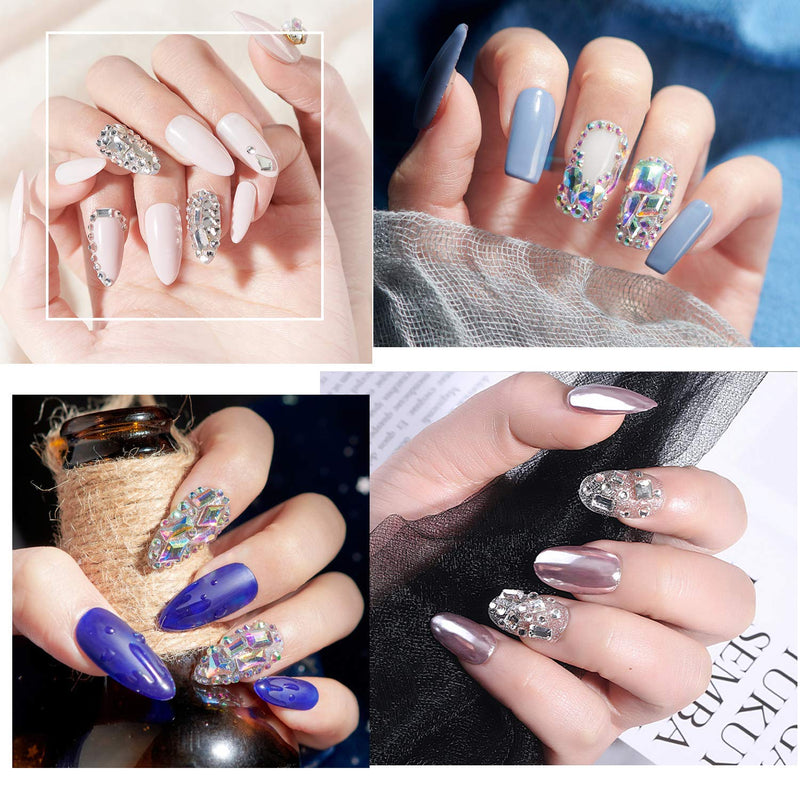 AD Beads 1440 Pieces Mixed Size No Hotfix Glue on Quality Glass Flatback Rhinestones Round Crystal Gems ( 33 Paradise Shine ) AD Beads