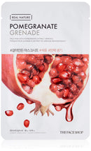 The Face Shop Real Nature Face Mask | Improves Skin Resilience & Moisturizing, Great for Customers Who Often Flushes | K Beauty Facial Skincare for Oily & Dry Skin | Pomegranate THEFACESHOP