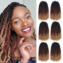 6 Packs Spring Twist Braiding Hair 12 Inches 3 Tone Spring Twists Bomb Twist Hair for Butterfly Locs Synthetic Crochet Hair Extensions for Women (15Strands/Pack, T1B/30/27