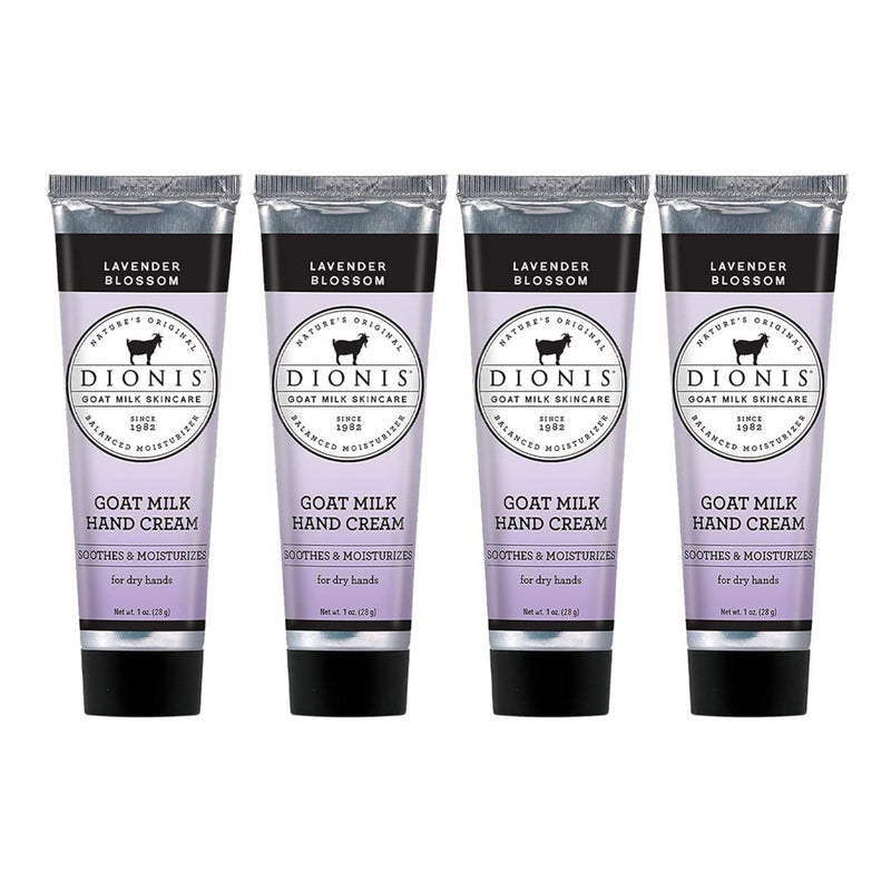 Dionis Goat Milk Skin Care Lavender Blossom Scented Hand Cream Set - Cruelty Free Travel Size Hand Lotion For Hydrating & Moisturizing Dry Skin - Paraben Free Formula Made In The USA, 1 oz Set of 4 Infinity Warehouse
