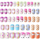48 Pcs Press on Nails for Kids Fake Nails for Girls False Nails Lovely Children Gift Nail Art Decoration (Girl Theme) JANYUN