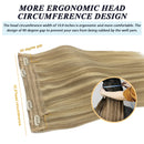 GOO GOO Halo Hair Extensions Light Blonde Highlighted Golden Blonde Remy Human Hair Extensions 20 Inch 100g Natural Hairpiece Hidden Crown Human Hair Extensions with Invisible Fish Line GOO GOO Store