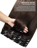 ROSEBUD Clip in Hair Extensions REMY Human Hair 8Pcs 18 Clips 65g/Set 14 Inch Rose bud