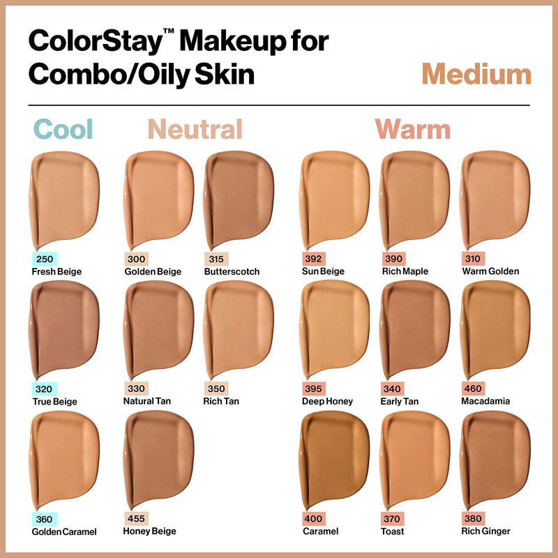 Revlon ColorStay Liquid Foundation Makeup for Combination/Oily Skin SPF 15, Longwear Medium-Full Coverage with Matte Finish, Vanilla (135), 1.0 oz REVLON