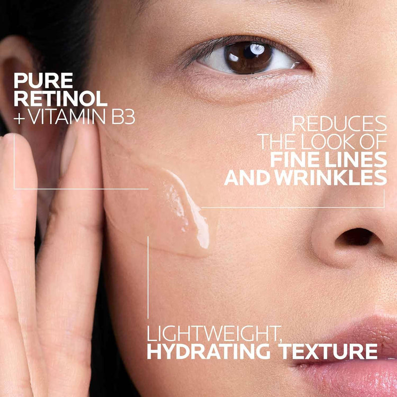 La Roche-Posay Pure Retinol Face Serum with Vitamin B3, Anti Aging Face Serum for Lines, Wrinkles & Premature Sun Damage to Resurface & Hydrate, Suitable for Sensitive Skin, 1.0 Fl. Oz Infinity Warehouse