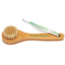 GranNaturals Manual Facial Brush Dry Brushing Scrubber - Natural Bristles for Exfoliation - Promotes Lymphatic Drainage, Deep Cleansing, Gentle Pore Cleaning for Glowing, Soft Skin - Wooden Handle GranNaturals