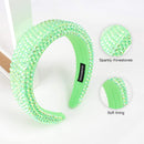 SP SOPHIA COLLECTION Women's Sparkling Crystal Padded Rhinestone Wide Bejeweled Hair Headband Party Hairband Hair Accessories in Lime SP Sophia Collection Store