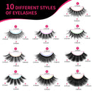 DYSILK 30 Pairs False Eyelashes 6D Fluffy Lashes Faux Mink Eyelashes Thick Fake Eyelashes Reusable Artificial Lashes of Different Styles Soft Lashes Multi-Pack - 10 Styles Mixed DYSILK
