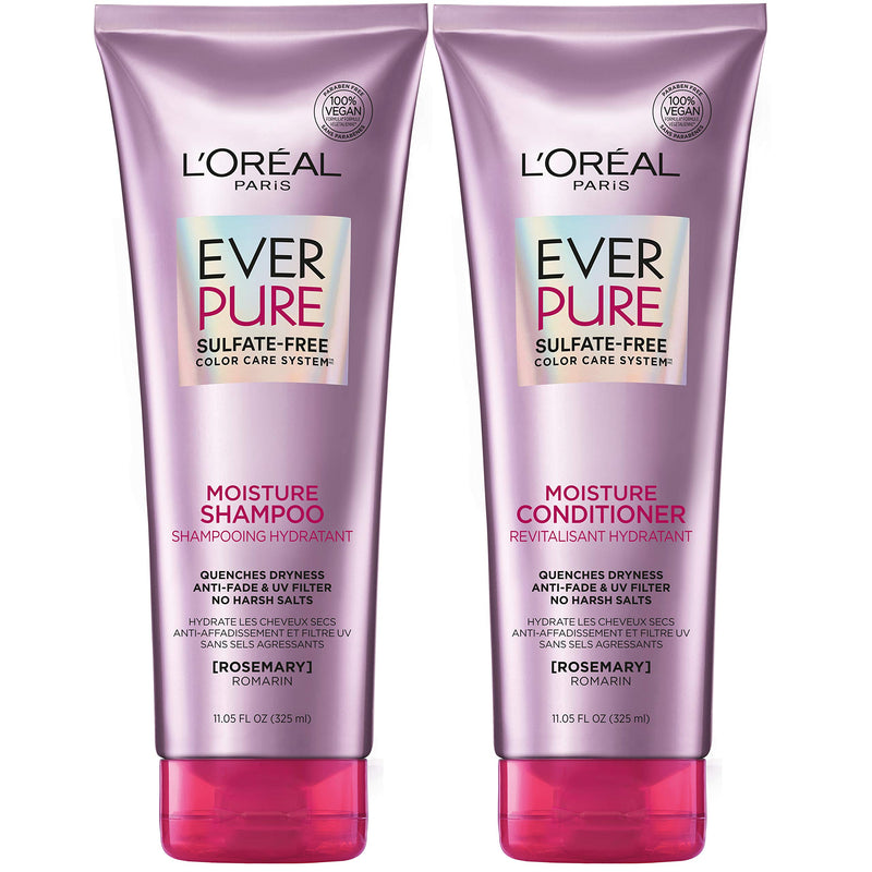 L'Oreal Paris EverPure Moisture Sulfate Free Shampoo and Conditioner with Rosemary Botanical, for Dry Hair, Color Treated Hair, 1 kit L'Oreal Paris