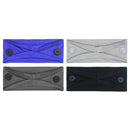 Headbands with Button for Mask, Wide Nurses Headbands Non Slip Elastic Ear Protection for Women Men Doctors Sweatband Head Wrap ABAMERICA
