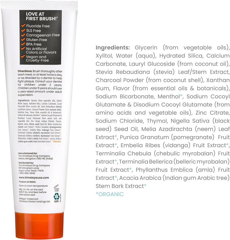 Himalaya Botanique Whitening Antiplaque Toothpaste with Charcoal + Black Seed Oil, Fluoride Free, for Whiter Teeth, 4 oz, 2 Pack… Infinity Warehouse