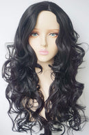 Wonder women costume wig super girl costume Long Black Wavy Curly Hair Wigs Movie/TV SHOW Character costume 24 inches Middle Part Long Hair for Women and Girl (Black-no bangs) wigbuy