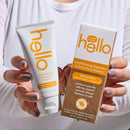 Hello Brightening Booster White Turmeric and Coconut Oil Fluoride Free Toothpaste, Vegan, SLS Free, Gluten Free and Peroxide Free, 4.0 Ounces (Pack of 2) hello