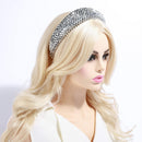 SP SOPHIA COLLECTION Women's Sparkling Crystal Padded Rhinestone Wide Bejeweled Hair Headband Party Hairband Hair Accessories in Silver SP Sophia Collection Store