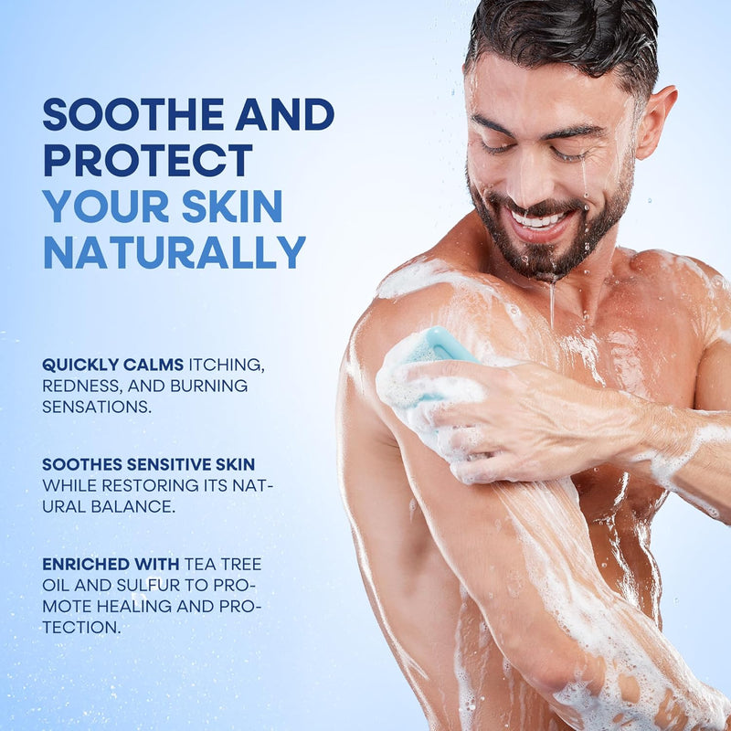 Hermon Antifungal Soap with Tea Tree Oil: Antifungal Bar Soothing Care & Relief of Itchy for Ringworm Jock Itch Tinea Versicolor Athletes Foot - Body & Face Wash for Men and Women Infinity Warehouse