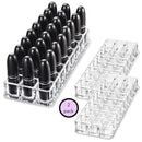 byAlegory (Set Of 2) Acrylic Lipstick Makeup Organizers 24 Space Beauty Storage Refillable Cosmetic Container - Clear BY ALEGORY