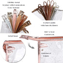 Sea Team 6-Pack Transparent Waterproof Cosmetic Bags with Zipper, Clear Vinyl Plastic Makeup Bags, Portable Travel Toiletry Pouch, Organizer, Pencil Case (Metallic, Large/10.4") Sea Team
