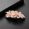 LUX ACCESSORIES Floral Clear Crystal Rhinestones Bridal Wedding Prom Rosegold Fashion Hair Clip LUX ACCESSORIES