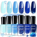 Morovan Fingernail Nail Polish Set: Holographic Metallic Ombre Lacquer Air Dry Nail Polish Regular Nail Pack 0.27oz Glitter Finger Nail Bulk Toenail Polish Kit Halloween Fall Gift for Women Infinity Warehouse