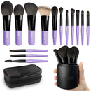 Jilier Travel Makeup Brush Set, 14 pcs Mini Makeup Brushes for Foundation, Powder, Eyeshadow, Highlight, Contour, Blush & Concealer, Small Makeup Brush Set Purse Size with Case Infinity Warehouse
