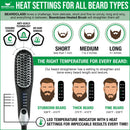 BEARDCLASS Premium Beard Straightener Comb - USA Designed for Beards! Fast Heating Electric Straightening Brush for Men with Anti-Scald Technology - Adjustable Temperature Portable Heated Straightner BEARDCLASS